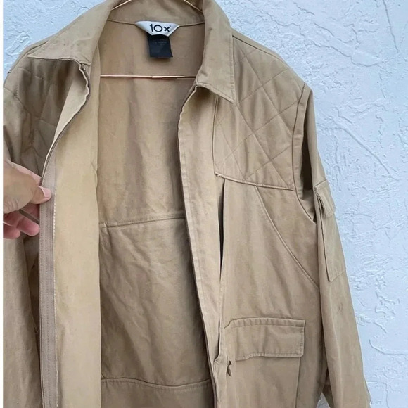 10X Mens Safari Hunting Vintage Long Sleeve Jacket Brown Sz Large - Picture 11 of 12